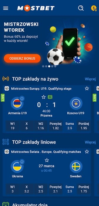 Pobierz aplikację Mostbet: wersja na Androida i iOS